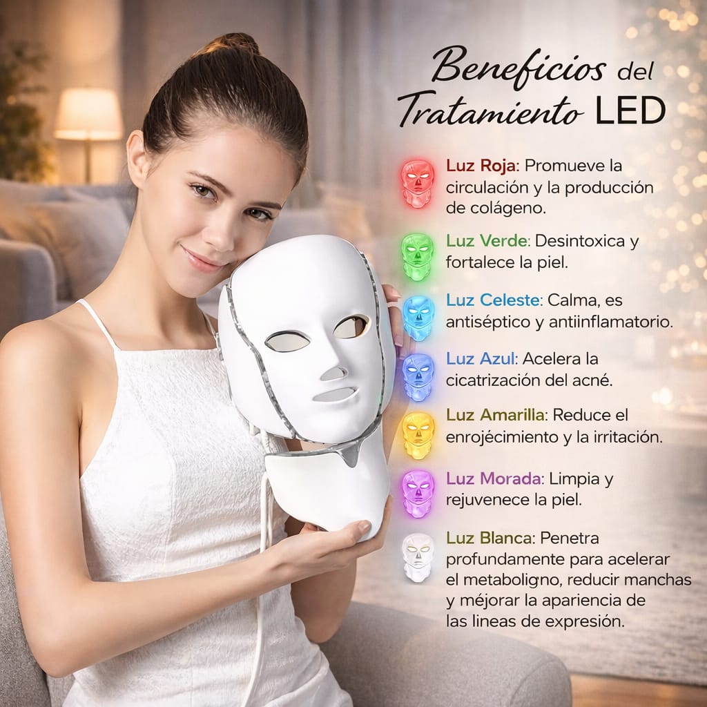™Spa Hause™ Máscara LED Facial-Cuello 7 colores