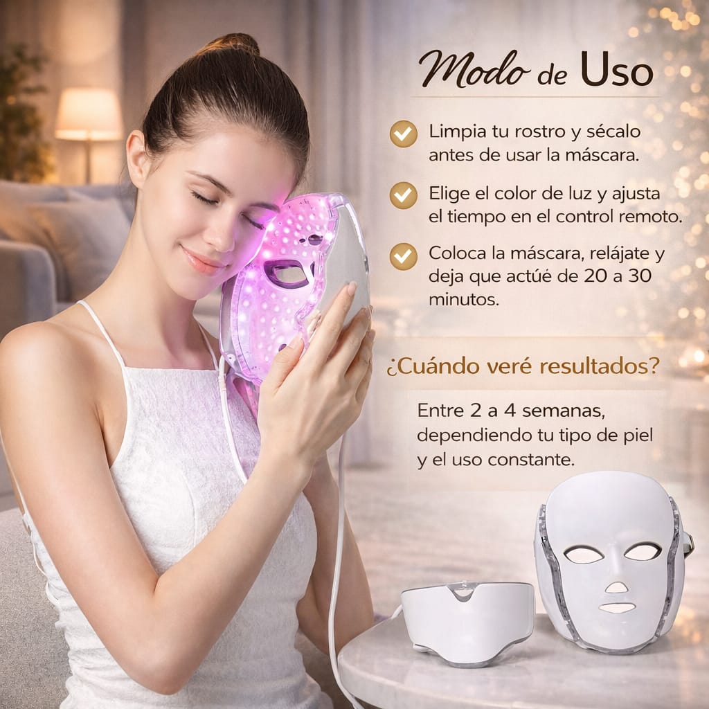 ™Spa Hause™ Máscara LED Facial-Cuello 7 colores